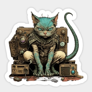 Futuristic Bio Cat Sticker